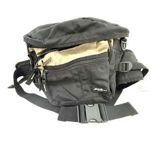 Eddie Bauer Vertical Waist Pack Black Hiking Travel Hip Bag Organizer NEW Tags
